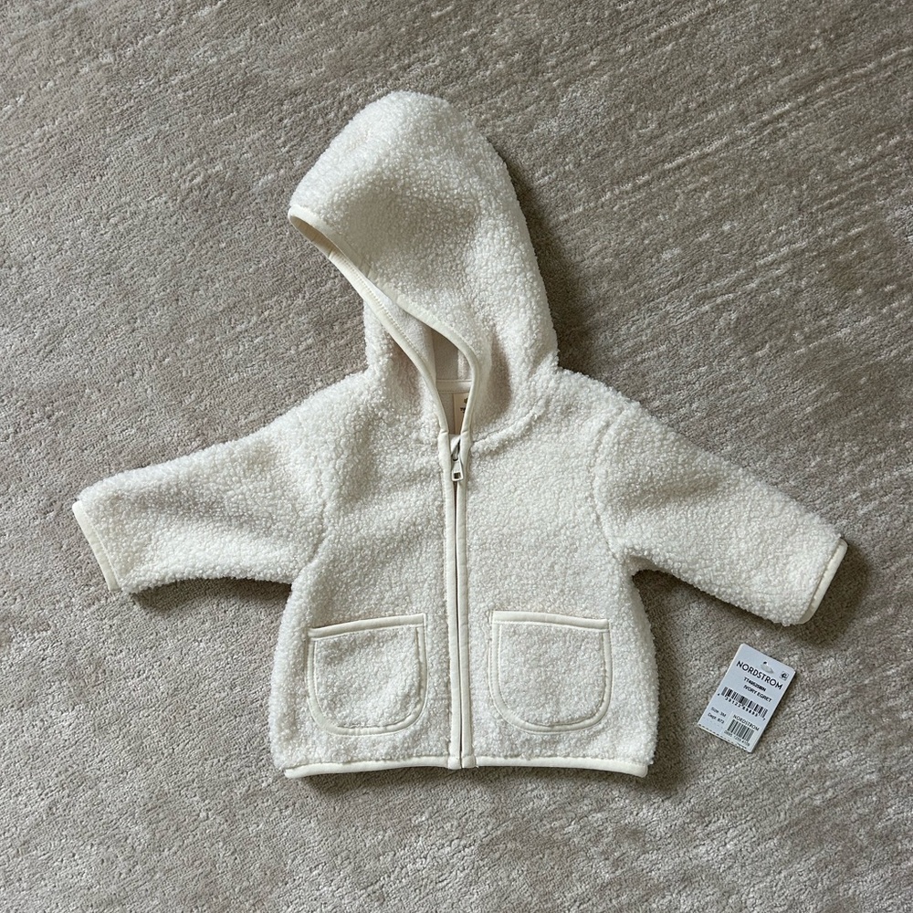 NWT Tucker + Tate White Sherpa jacket - 3 months
